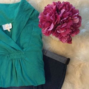 Anthropologie Deletta cowl neck cotton top shirt